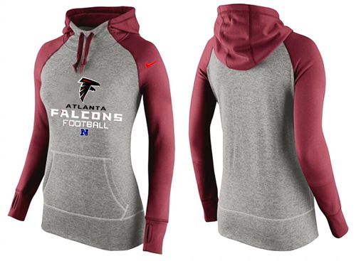 Women's Atlanta Falcons Performance Hoodie Grey & Red_1 cheap jerseys for sale - CheapJerseys.Shop