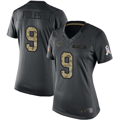 Chicago Bears #9 Nick Foles Black Women's Stitched Limited 2016 Salute to Service Jersey Womens cheap jerseys for sale - CheapJerseys.Shop