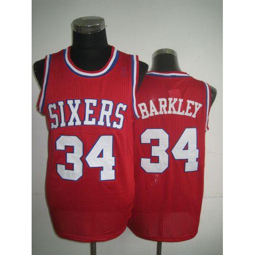 Philadelphia 76ers #34 Charles Barkley Red Throwback Stitched Jersey Mens cheap jerseys for sale - CheapJerseys.Shop