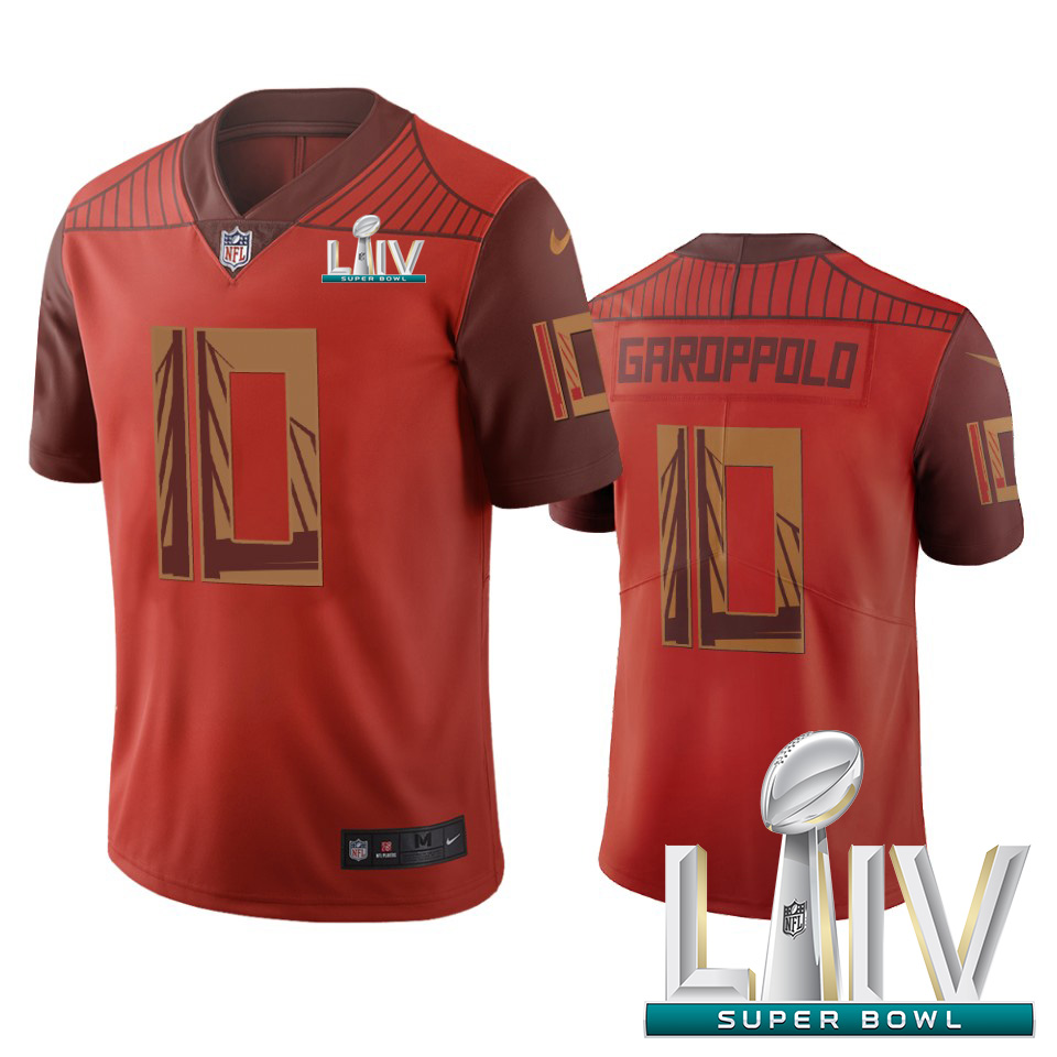 San Francisco 49ers #10 Jimmy Garoppolo Orange Super Bowl LIV 2020 Vapor Limited City Edition Jersey cheap jerseys for sale - CheapJerseys.Shop
