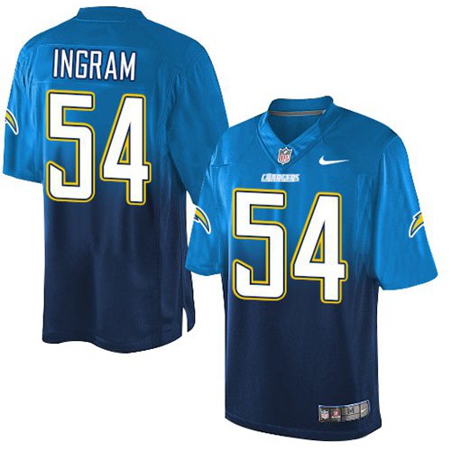 Los Angeles Chargers #54 Melvin Ingram Electric Blue/Navy Blue Men's Stitched Elite Fadeaway Fashion Jersey Men's cheap jerseys for sale - CheapJerseys.Shop