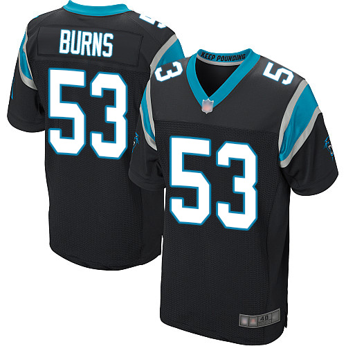Panthers #53 Brian Burns Black Team Color Men's Stitched Elite Jersey cheap jerseys for sale - CheapJerseys.Shop