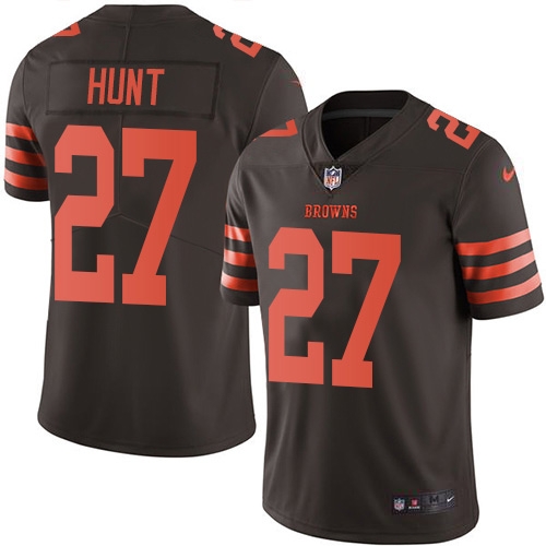 Cleveland Browns #27 Kareem Hunt Brown Youth Stitched Limited Rush Jersey Youth cheap jerseys for sale - CheapJerseys.Shop