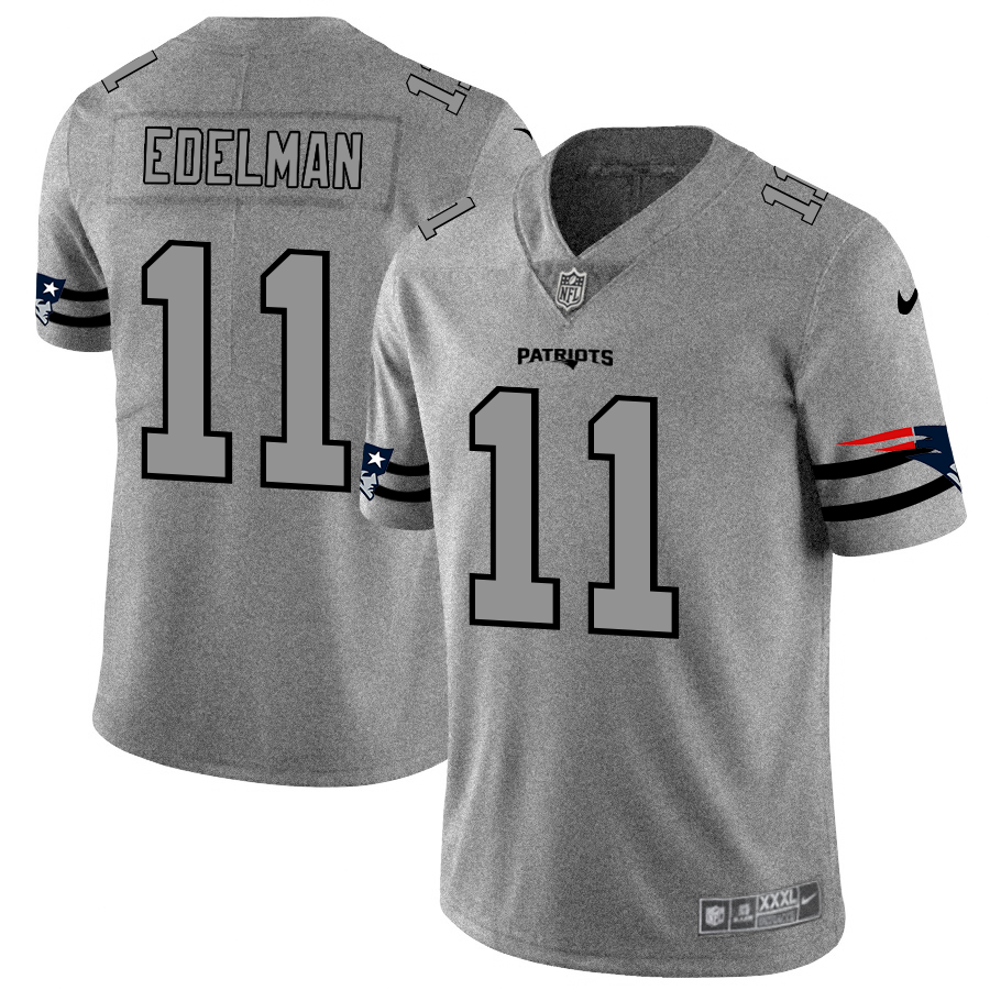 New England Patriots #11 Julian Edelman Men's Gray Gridiron II Vapor Untouchable Limited Jersey cheap jerseys for sale - CheapJerseys.Shop