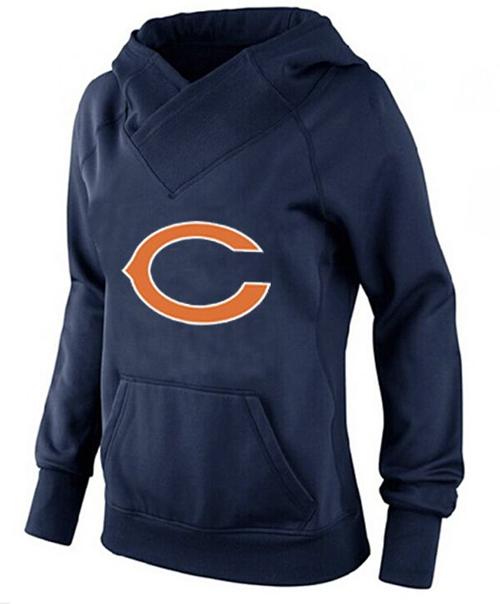 Women's Chicago Bears Logo Pullover Hoodie Navy Blue-2 cheap jerseys for sale - CheapJerseys.Shop