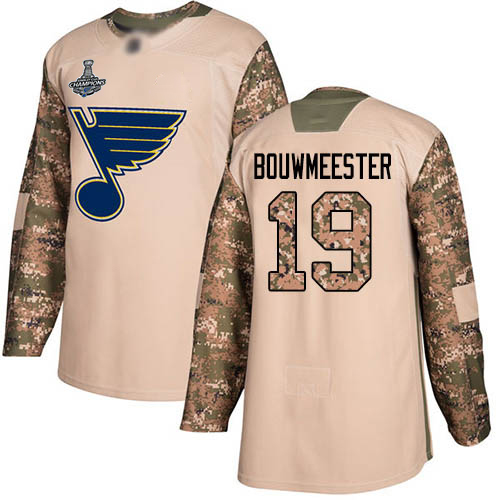 St. Louis Blues #19 Jay Bouwmeester Camo Authentic 2017 Veterans Day Stanley Cup Champions Stitched Jersey Men's cheap jerseys for sale - CheapJerseys.Shop