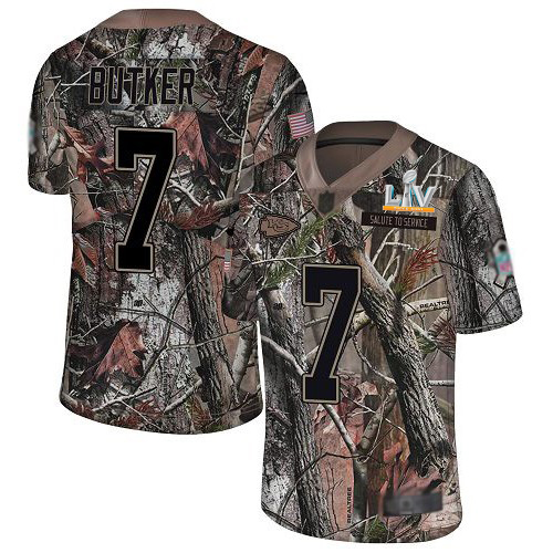 Chiefs #7 Harrison Butker Camo Youth Super Bowl LV Bound Stitched Limited Rush Realtree Jersey cheap jerseys for sale - CheapJerseys.Shop