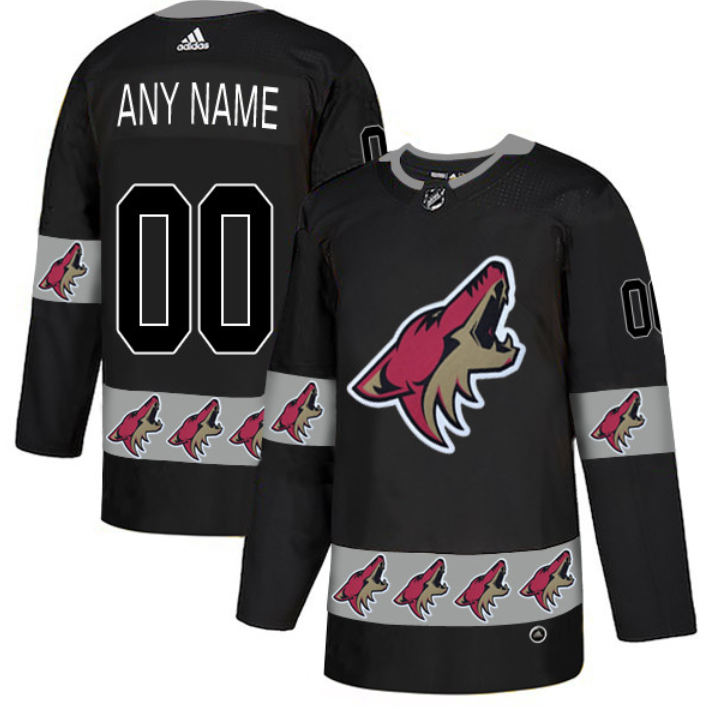 Arizona Coyotes Black Customized Team Logos Fashion Jersey cheap jerseys for sale - CheapJerseys.Shop