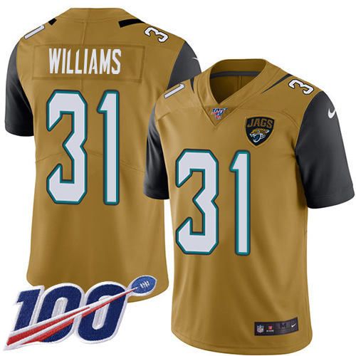 Jaguars #31 Darious Williams Gold Youth Stitched Limited Rush 100th Season Jersey cheap jerseys for sale - CheapJerseys.Shop