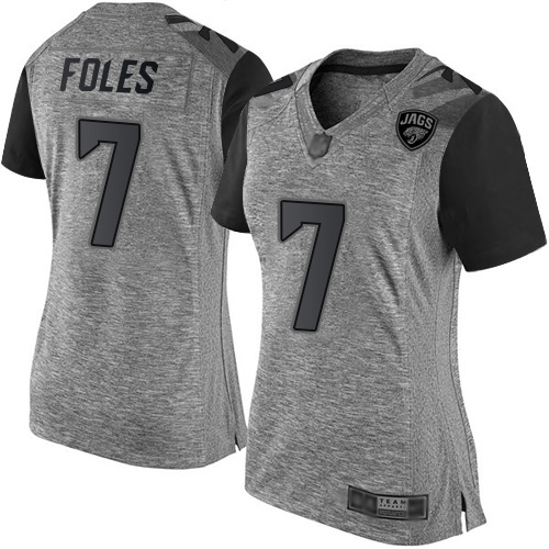 Jacksonville Jaguars #7 Nick Foles Gray Women's Stitched Limited Gridiron Gray Jersey Womens cheap jerseys for sale - CheapJerseys.Shop