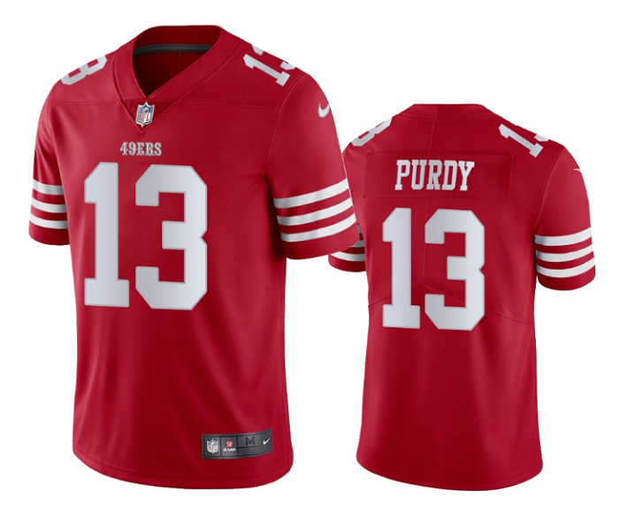 San Francisco 49ers #13 Brock Purdy Scarlet Men's 2022-23 Limited Stitched Vapor Untouchable Jersey cheap jerseys for sale - CheapJerseys.Shop