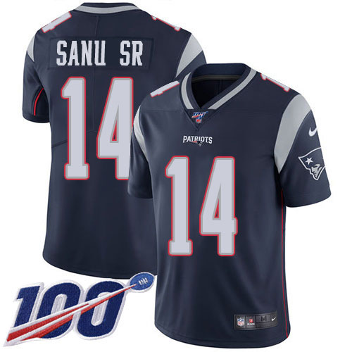 New England Patriots #14 Mohamed Sanu Sr Navy Blue Team Color Youth Stitched 100th Season Vapor Untouchable Limited Jersey Youth cheap jerseys for sale - CheapJerseys.Shop