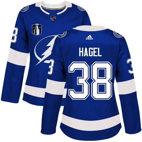 Tampa Bay Lightning #38 Brandon Hagel Blue Women's 2022 Stanley Cup Final Patch Home Authentic Stitched Jersey Womens cheap jerseys for sale - CheapJerseys.Shop