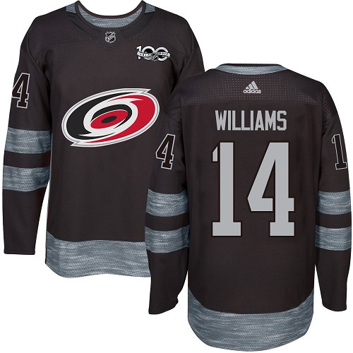 Carolina Hurricanes #14 Justin Williams Black 1917-2017 100th Anniversary Stitched Jersey Men's cheap jerseys for sale - CheapJerseys.Shop