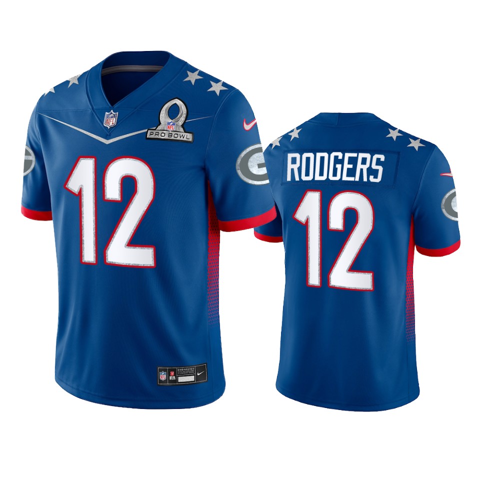 Packers #12 Aaron Rodgers Men's 2022 NFC Pro Bowl Game Jersey Royal cheap jerseys for sale - CheapJerseys.Shop