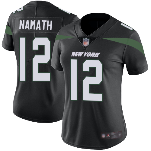 Jets #12 Joe Namath Black Alternate Women's Stitched Vapor Untouchable Limited Jersey cheap jerseys for sale - CheapJerseys.Shop