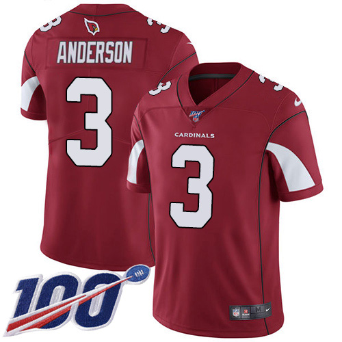 Arizona Cardinals #3 Drew Anderson Red Team Color Men's Stitched 100th Season Vapor Limited Jersey Men's cheap jerseys for sale - CheapJerseys.Shop