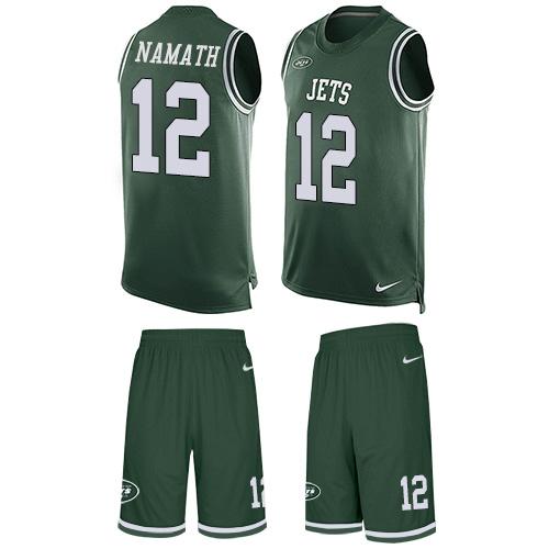 Jets #12 Joe Namath Green Team Color Men's Stitched Limited Tank Top Suit Jersey cheap jerseys for sale - CheapJerseys.Shop
