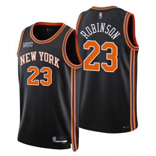 New York New York Knicks #23 Mitchell Robinson Mens Black 2021/22 Swingman Jersey - City Edition Mens cheap jerseys for sale - CheapJerseys.Shop