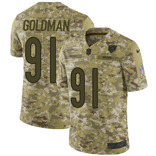 Chicago Bears #91 Eddie Goldman Camo Men's Stitched Limited 2018 Salute To Service Jersey Men's cheap jerseys for sale - CheapJerseys.Shop
