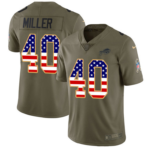 Bills #40 Von Miller Olive/USA Flag Youth Stitched Limited 2017 Salute To Service Jersey cheap jerseys for sale - CheapJerseys.Shop