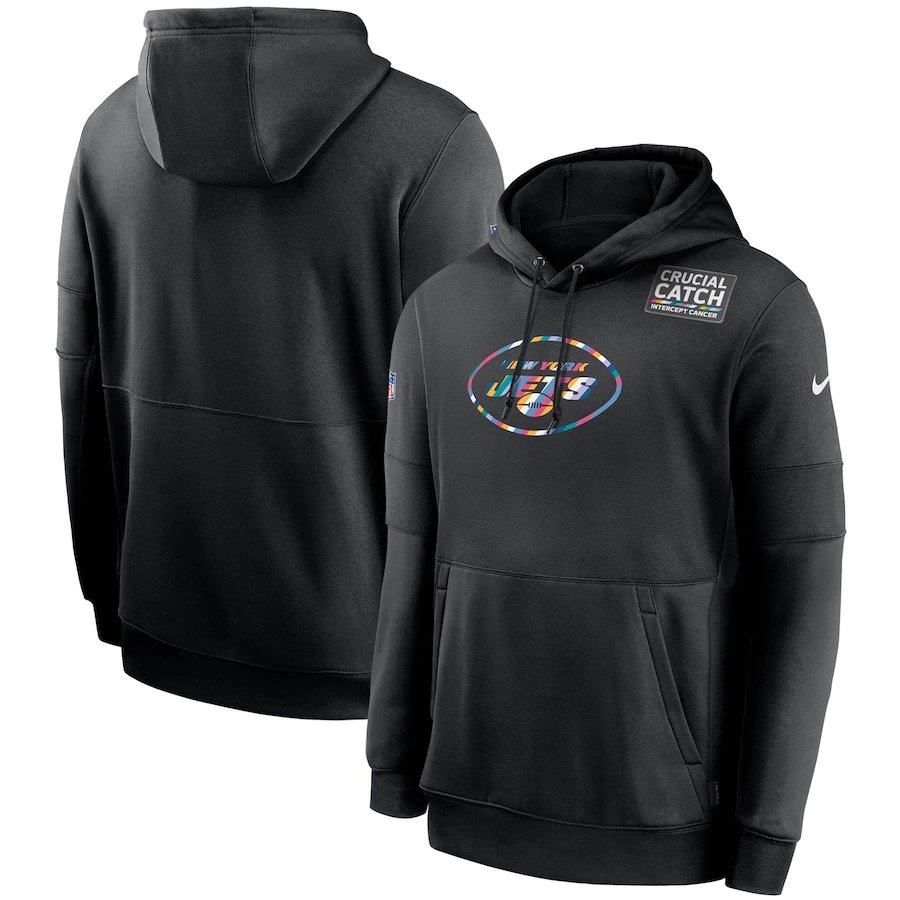 New York Jets 2020 Crucial Catch Sideline Performance Pullover Hoodie Black cheap jerseys for sale - CheapJerseys.Shop