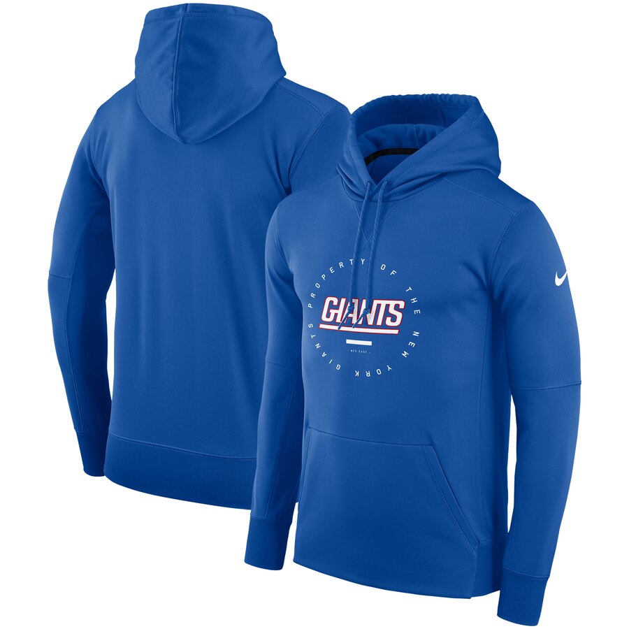 New York Giants Sideline Property Of Wordmark Logo Performance Pullover Hoodie Royal cheap jerseys for sale - CheapJerseys.Shop
