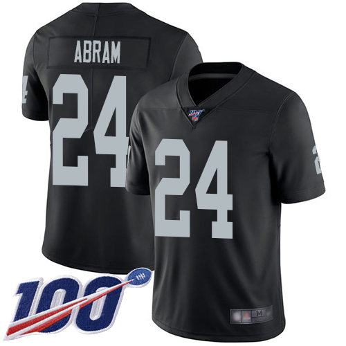 Raiders #24 Johnathan Abram Black Team Color Men's Stitched 100th Season Vapor Limited Jersey cheap jerseys for sale - CheapJerseys.Shop