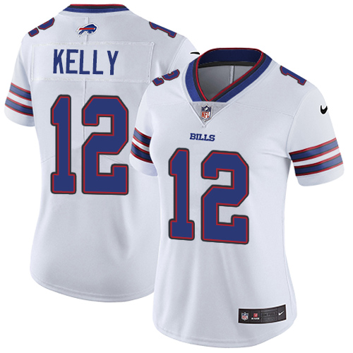 Bills #12 Jim Kelly White Women's Stitched Vapor Untouchable Limited Jersey cheap jerseys for sale - CheapJerseys.Shop