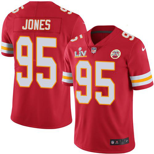Chiefs #95 Chris Jones Red Team Color Men's Super Bowl LV Bound Stitched Vapor Untouchable Limited Jersey cheap jerseys for sale - CheapJerseys.Shop