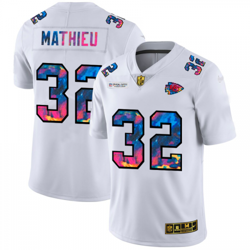 Kansas City Kansas City Chiefs #32 Tyrann Mathieu Men's White Multi-Color 2020 Crucial Catch Limited Jersey Men's cheap jerseys for sale - CheapJerseys.Shop