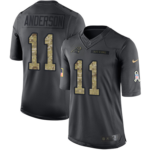 Carolina Panthers #11 Robby Anderson Black Men's Stitched Limited 2016 Salute to Service Jersey Men's cheap jerseys for sale - CheapJerseys.Shop