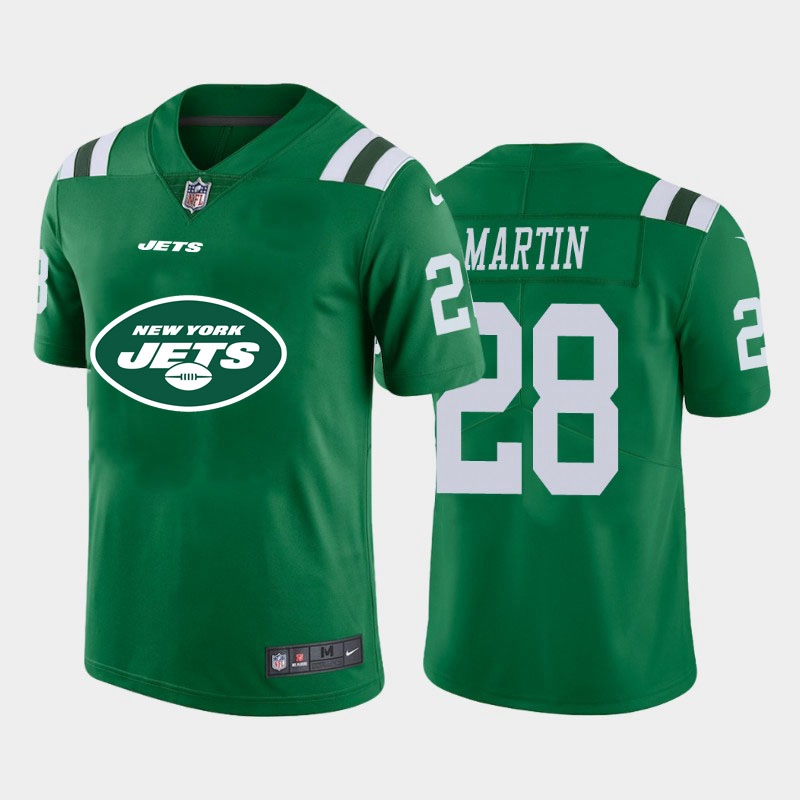 New York Jets #28 Curtis Martin Green Men's Big Team Logo Vapor Limited Jersey cheap jerseys for sale - CheapJerseys.Shop
