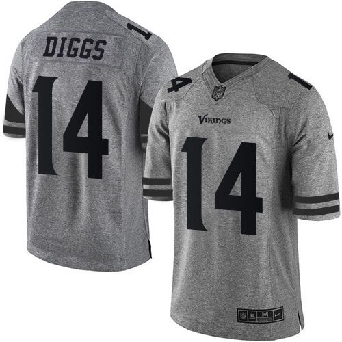 Minnesota Vikings #14 Stefon Diggs Gray Men's Stitched Limited Gridiron Gray Jersey Men's cheap jerseys for sale - CheapJerseys.Shop