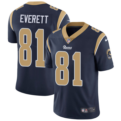 Los Angeles Rams #81 Gerald Everett Navy Blue Team Color Men's Stitched Vapor Untouchable Limited Jersey Men's cheap jerseys for sale - CheapJerseys.Shop