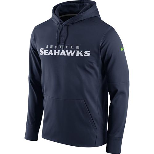 Men's Seattle Seahawks Navy Circuit Wordmark Essential Performance Pullover Hoodie cheap jerseys for sale - CheapJerseys.Shop