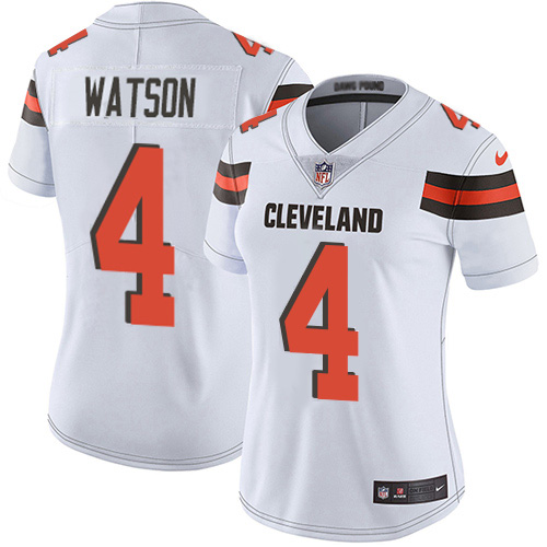 Browns #4 Deshaun Watson White Women's Stitched Vapor Untouchable Limited Jersey cheap jerseys for sale - CheapJerseys.Shop