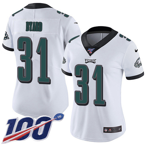 Eagles #31 Kevin Byard White Women's Stitched 100th Season Vapor Untouchable Limited Jersey cheap jerseys for sale - CheapJerseys.Shop