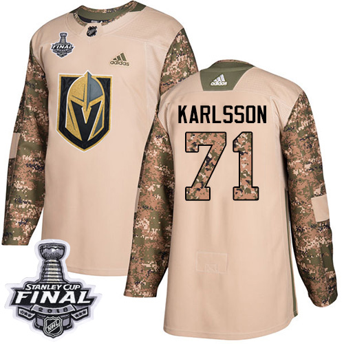 Golden Vegas Golden Knights #71 William Karlsson Camo Authentic 2017 Veterans Day 2018 Stanley Cup Final Stitched Youth Jersey Youth cheap jerseys for sale - CheapJerseys.Shop