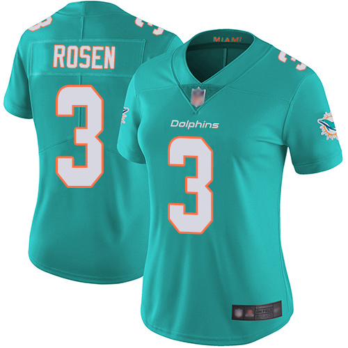 Miami Dolphins #3 Josh Rosen Aqua Green Team Color Women's Stitched Vapor Untouchable Limited Jersey Womens cheap jerseys for sale - CheapJerseys.Shop