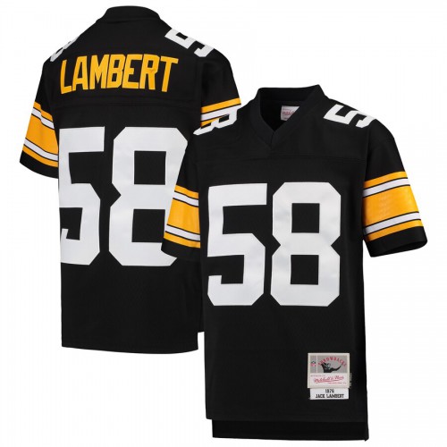 Youth Pittsburgh Pittsburgh Steelers #58 Jack Lambert Mitchell & Ness Black 1976 Legacy Retired Player Jersey Youth cheap jerseys for sale - CheapJerseys.Shop
