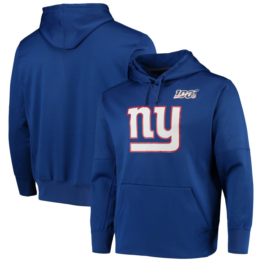 New York Giants 100th Season Primary Logo Circuit Performance Pullover Hoodie Royal cheap jerseys for sale - CheapJerseys.Shop