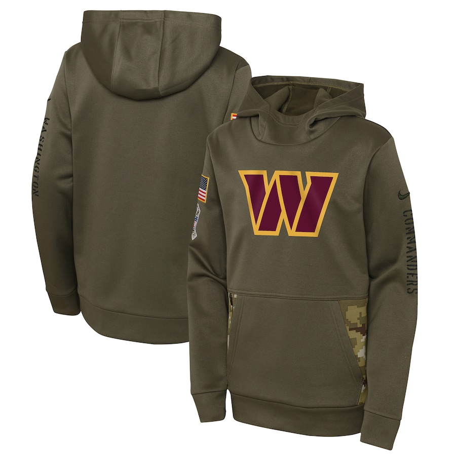 Washington Commanders Youth 2022 Salute To Service Performance Pullover Hoodie - Olive cheap jerseys for sale - CheapJerseys.Shop