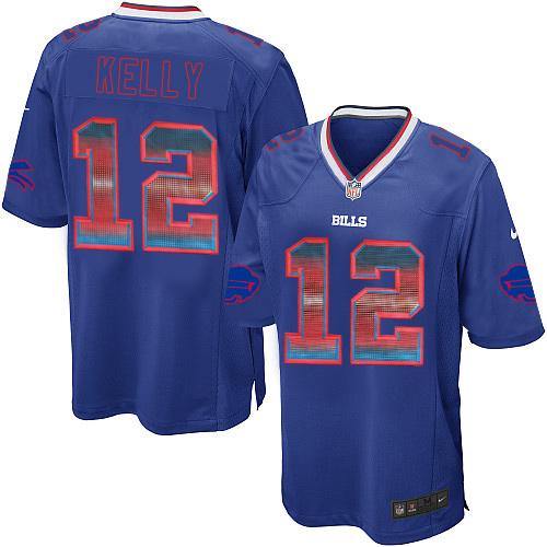 Bills #12 Jim Kelly Royal Blue Team Color Men's Stitched Limited Strobe Jersey cheap jerseys for sale - CheapJerseys.Shop