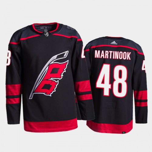 Carolina Hurricanes #48 Jordan Martinook Men's 2021-22 Alternate Authentic Jersey - Black Men's cheap jerseys for sale - CheapJerseys.Shop