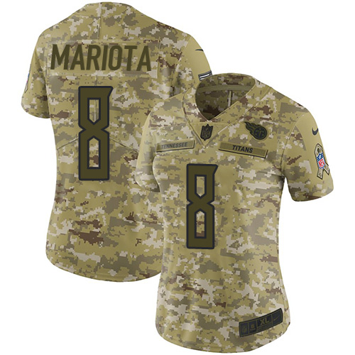 Tennessee Titans #8 Marcus Mariota Camo Women's Stitched Limited 2018 Salute to Service Jersey Womens cheap jerseys for sale - CheapJerseys.Shop