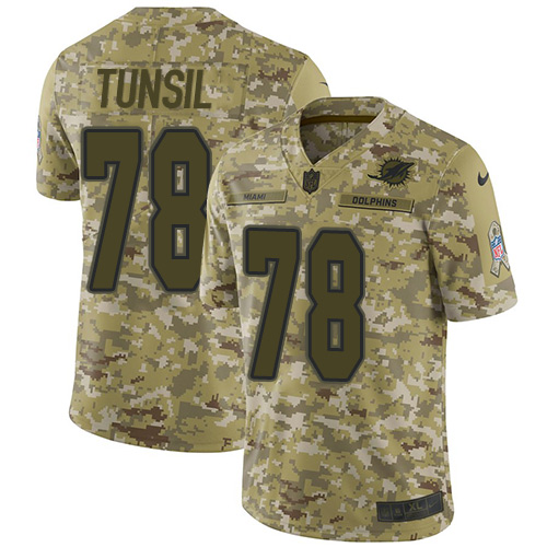 Miami Dolphins #78 Laremy Tunsil Camo Men's Stitched Limited 2018 Salute To Service Jersey Men's cheap jerseys for sale - CheapJerseys.Shop