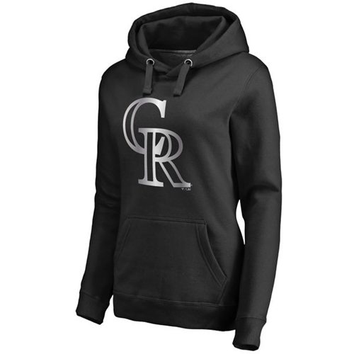 Women's Colorado Rockies Platinum Collection Pullover Hoodie Black cheap jerseys for sale - CheapJerseys.Shop