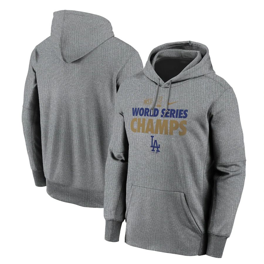 Los Angeles Dodgers 2020 World Series Champions Gold Fleece Pullover Hoodie Gray cheap jerseys for sale - CheapJerseys.Shop
