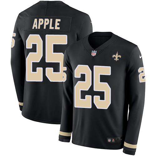 New Orleans Saints #25 Eli Apple Black Team Color Men's Stitched Limited Therma Long Sleeve Jersey Men's cheap jerseys for sale - CheapJerseys.Shop